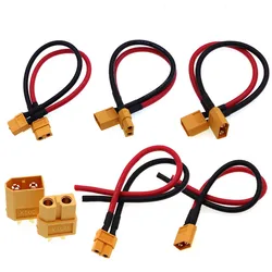 Conector macho y hembra de batería XT60 de 10cm-1m, modelo de avión 30A, enchufe de alta corriente 12AWG, cable suave para batería de 11,1 v, 14,8 v y 22,2 v