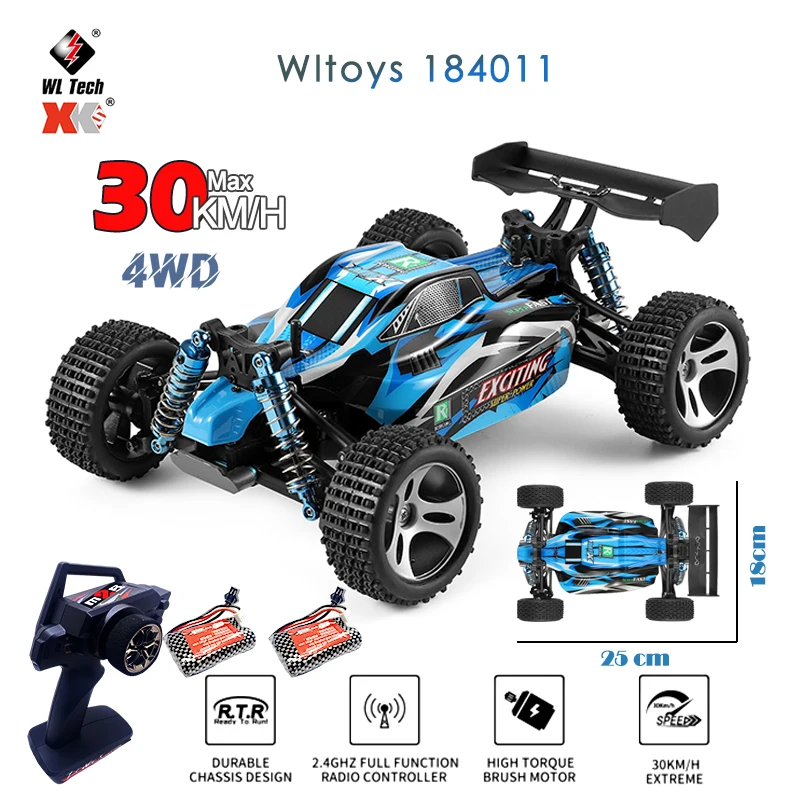 

Wltoys 184011 RC Car 1/18 4WD 2.4G Radio Control Remote Vehicle Models Full Propotional High Speed 30km/H Off Road RC Cars Toys