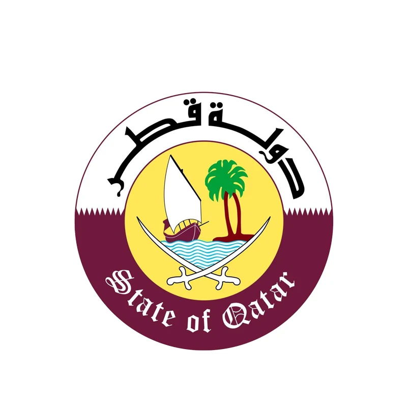 Creative 12CM*12CM Car Styling Qatar Shield Coat Of Arms Motorcycle HelmetCar Sticker PVC