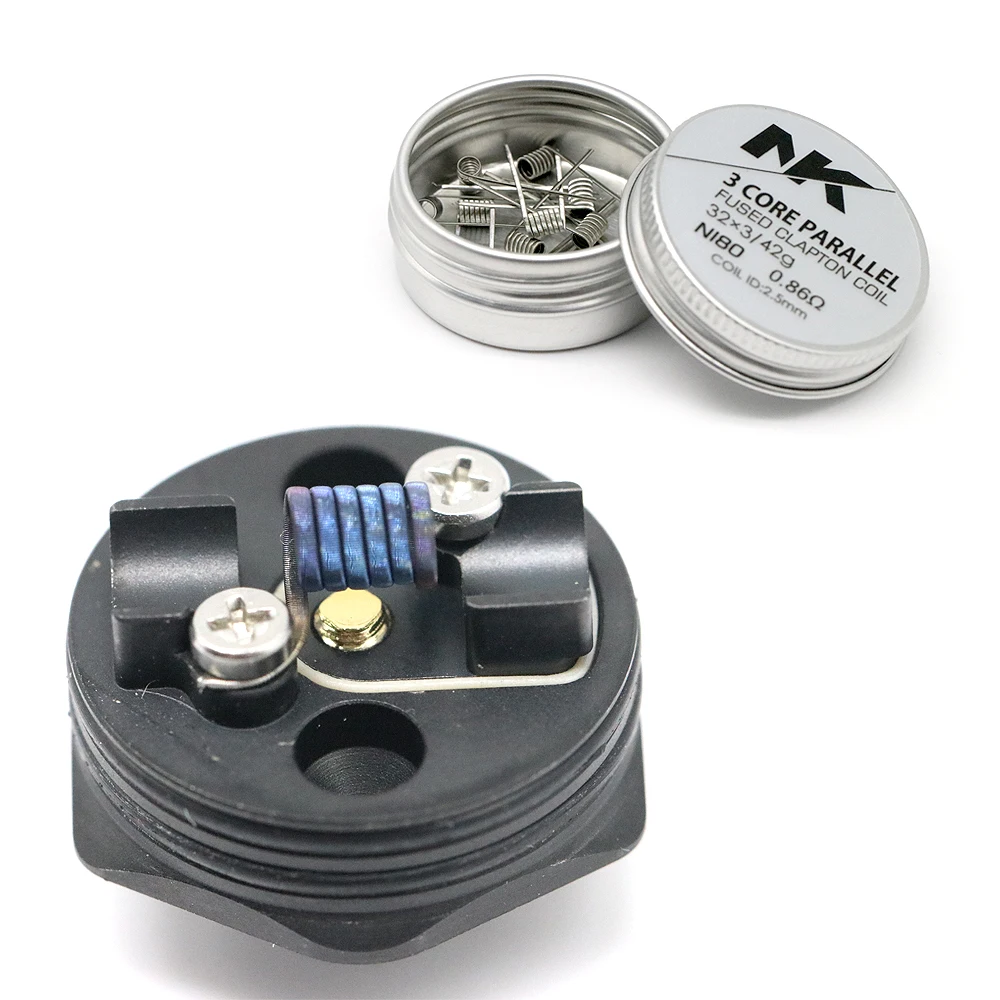 Original NK MTL Coil Bora Fused Clapton NI80 KA1 SS316L Clapton Prebuilt DIY For Single Coil Salt RTA