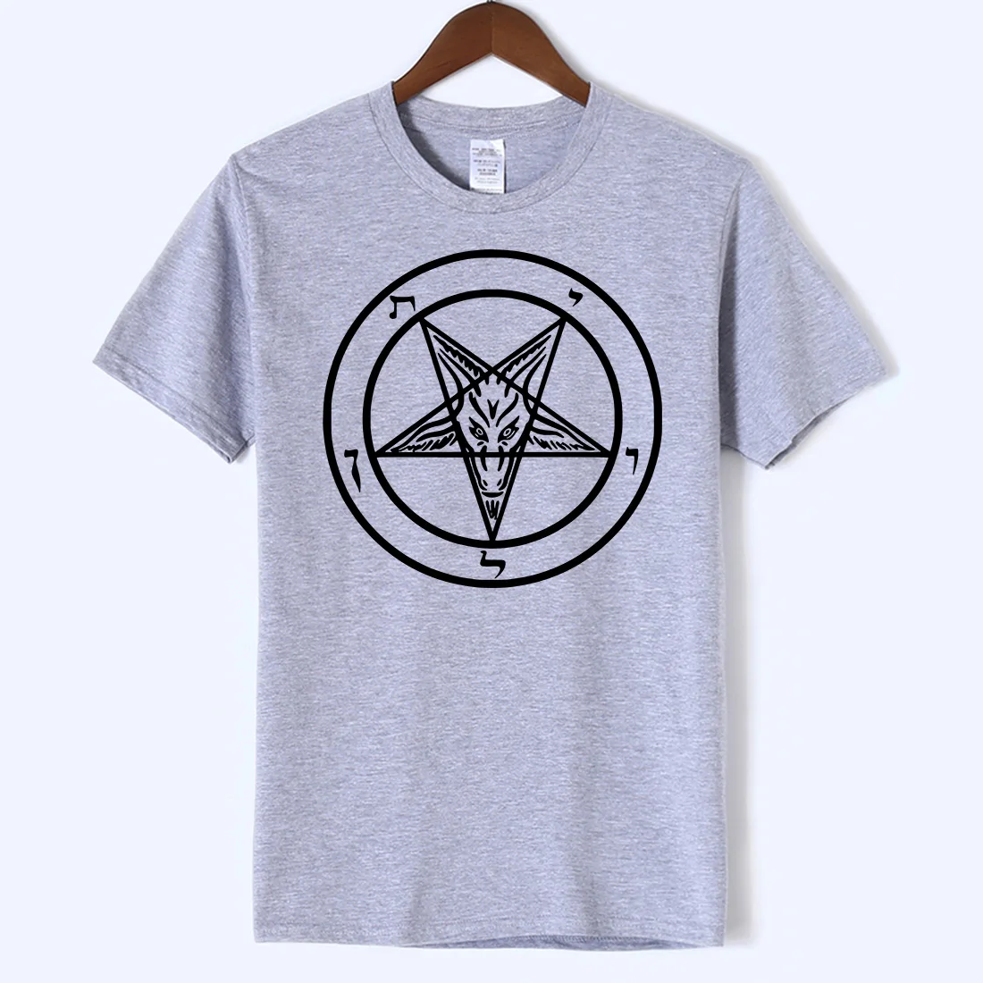 Pentagram Pattern Men's Fashion Short sleeve T-shirt Round Collar Man Summer Tees Shirt Cool Tops street clothing