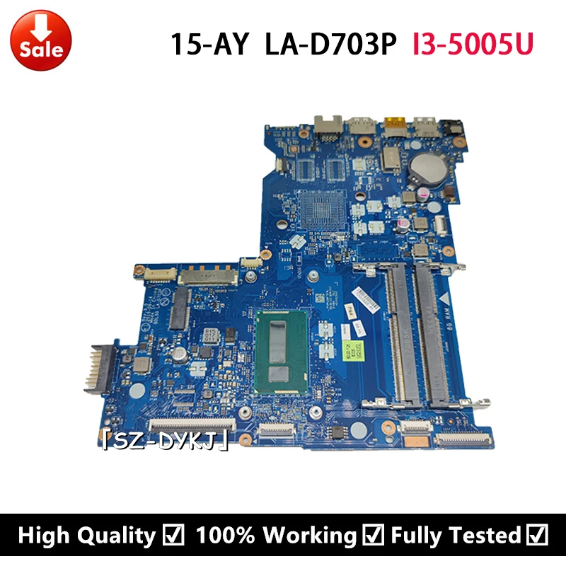 For HP 15-AY Laptop Motherboard 860169-601 854947-601 854947-501 854947-001 BDL50 LA-D703P I3-5005U Mainboard