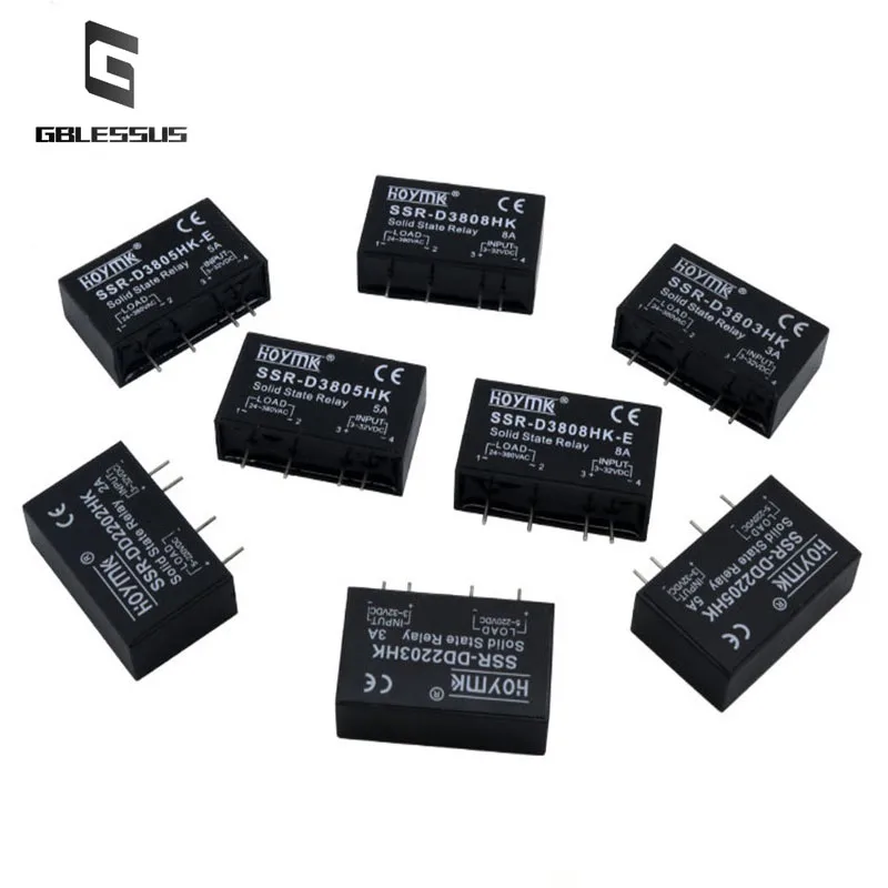 1 sztuk PCB SSR-D3803HK D3805HK D3808HK dedykowane z pinami 3A 5A 8A DC-AC stałe przekaźnik stanu