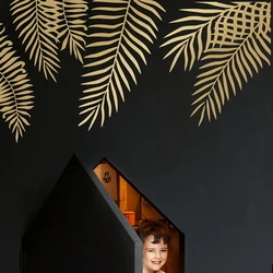6Pcs Large Tropical Palm Leaf Wall Sticker Decal Playroom Baby Nursery Monstera Palm Leafs Gift Home Decor