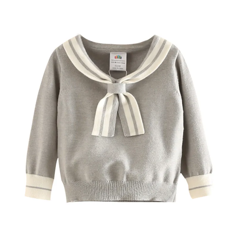 2023 Autumn Winter 2 3 4 6 8 10 12 Years Kids Children\'S Clothing Preppy Style Knitted School Student Sweater For Baby Girl