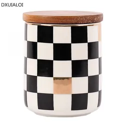 Nordic Storage containers with lid Bottles Jar Bottle Tins Sealed Tea Boxes Storage reservoir Home decor kitchen accessories