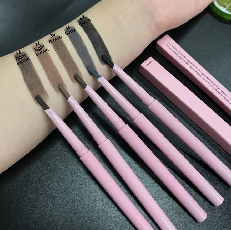 250pcs/lot Wholesale Pink Eyebrow Pencil Multifunction Makeup Waterproof Brow Pencil Eyebrow Tint Private Label Cosmetics