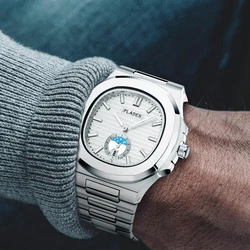 PLADEN Männer Uhr Klassische Designer Edelstahl herren Uhren Top Brand Luxus Kalender Chronograph Weiß Quarz Armbanduhr