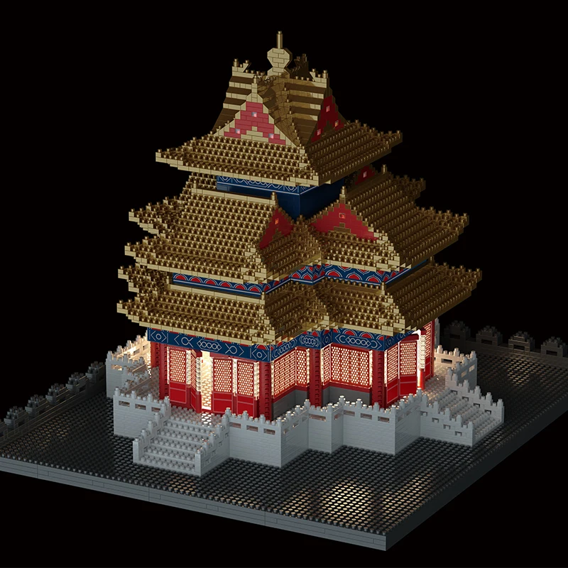 4699pcs Beijing Corner Tower Mini Micro Block Diamond Building Bricks China Classic Ancient Traditional Architecture