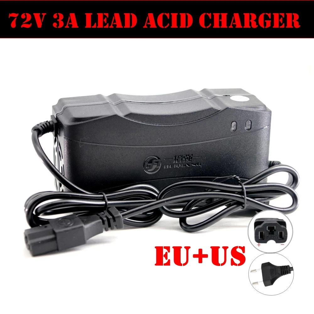 

72V 20AH Smart Charger Rechargeable Lead Acid Battery Power Charge Adapter Charger For Electric Car DC 89V 2.8A EU US Plug