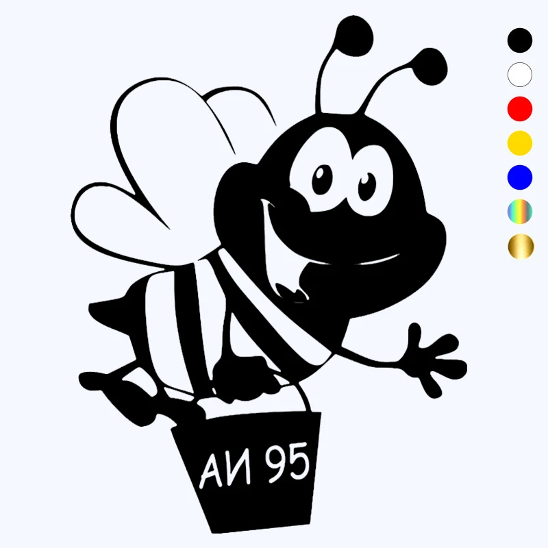 

CK2214# 9*12cm Bee on the tank car sticker vinyl decal white/black car auto stickers for car bumper window car decoration