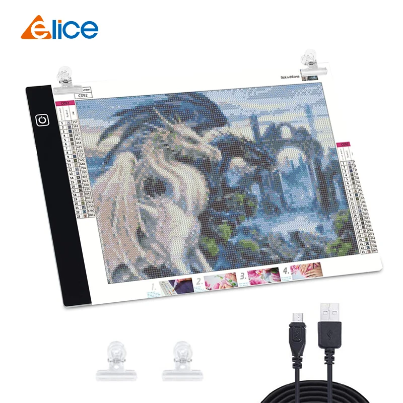 Elice A4 A5 LED Light Pad Artcraft Tracing Light Box Copy Board Digital Tablets diamond Painting Drawing Tablet