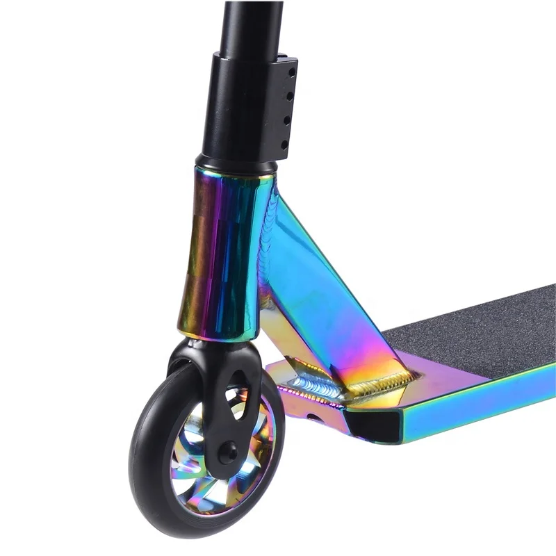 Rainbow Color Stunt  Pro Kick Scooter And Barrel Freestyle Pro Scooter Wheels 110mm