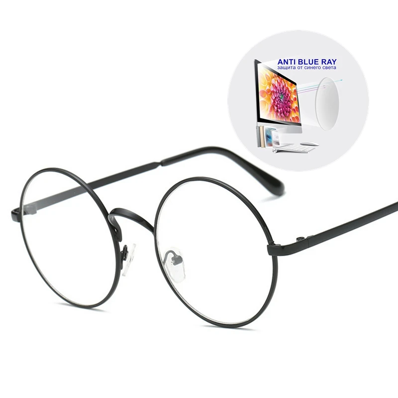 Myopia Glasses Prescription -0.5 to -10 Round Alloy Frame Men Women Short Sighted Spectacles Photochromic Anti Blue Ray UF29