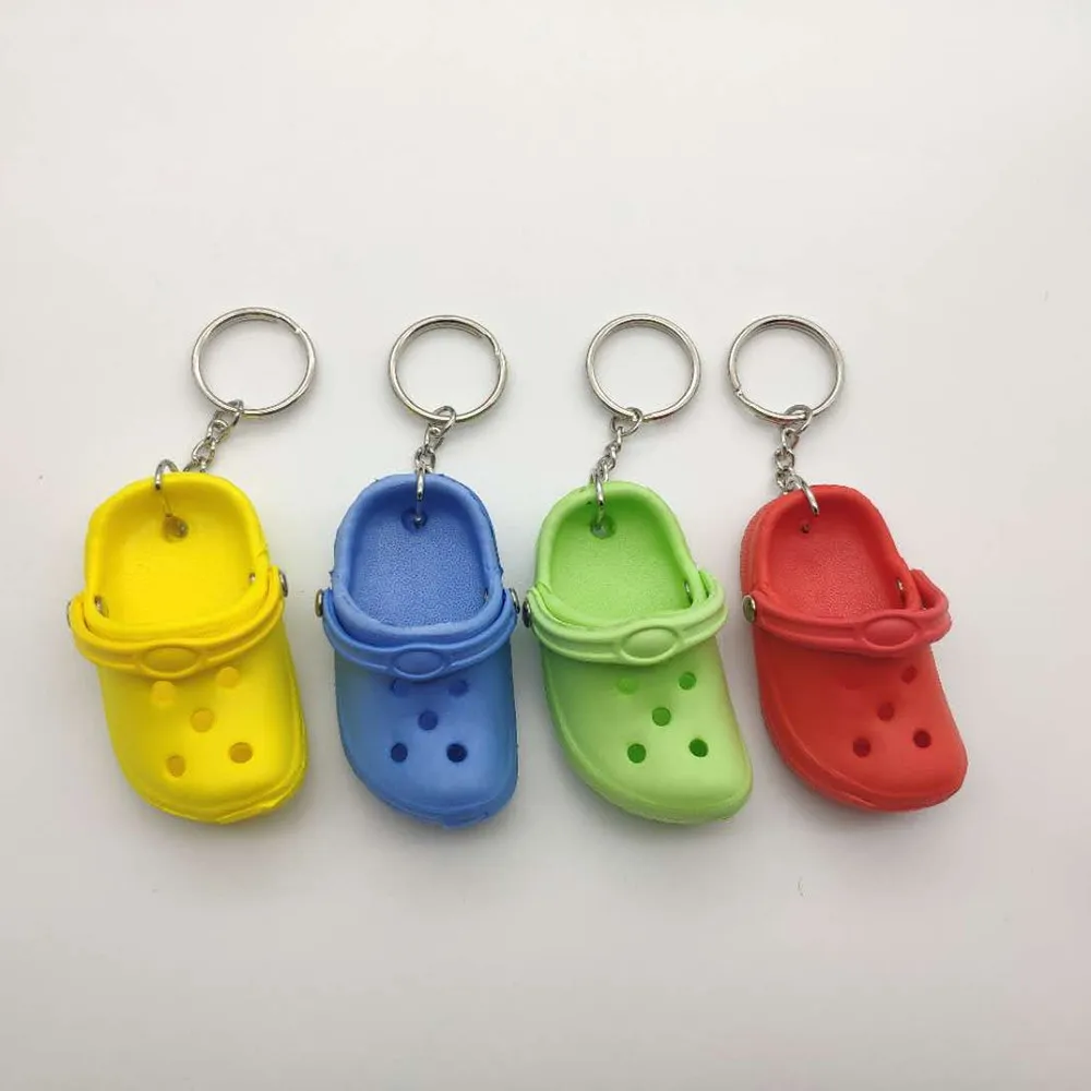 1PC Cute 3D Mini EVA Beach Hole Little Shoe Keychain Gift Bag Accessories Decoration Keyring Floating slipper Key Chain