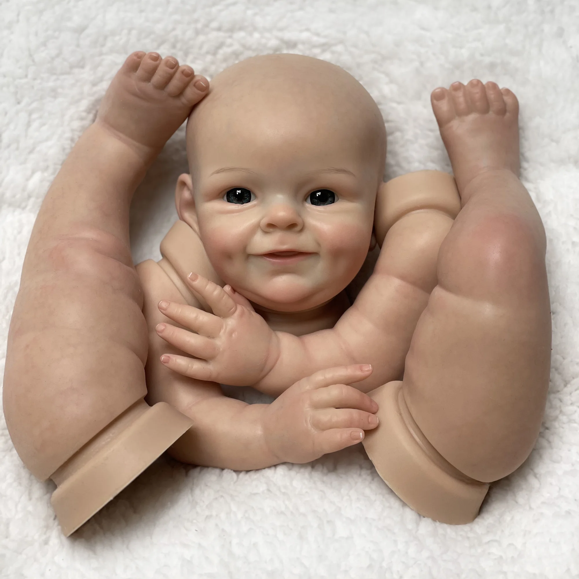 22 Inch Bebê Reborn De Silicone Pеборн Cиликоновый Unfinished Un/painted DIY Bebe Reborn Solid soft Silicone Doll Kits