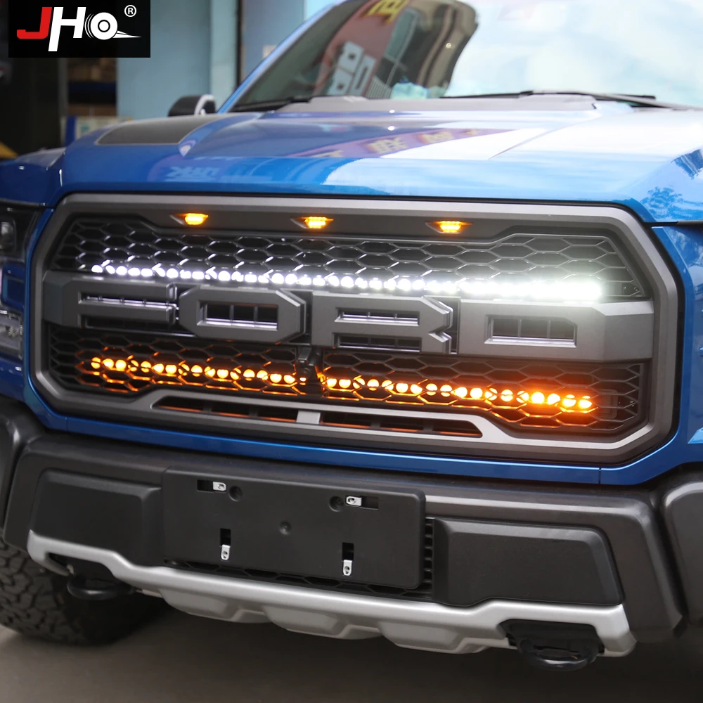 

JHO Offroad Driving Hidden Front Grille LED Light Bar For Ford F150 RAPTOR 2017-2020 2019 2018 Gen 2 Car Accessories