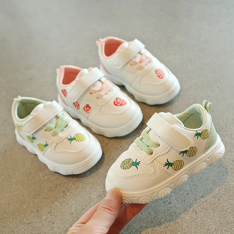 Cute Fruit Baby Girls Shoes Comfortable Leather Kids Sneakers For Girl Toddler Newborn Shoes Soft Bottom First Walker