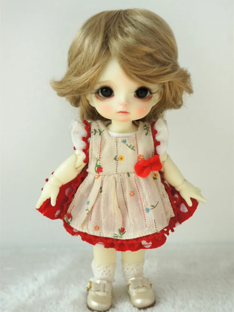 Búp Bê Tóc Giả JD075 5-6Inch 13-15Cm Boyish Cupid Cong Búp Bê Tóc Giả OB11 1/8 Lati Vàng tổng Hợp Mohair BJD Phụ Kiện Búp Bê