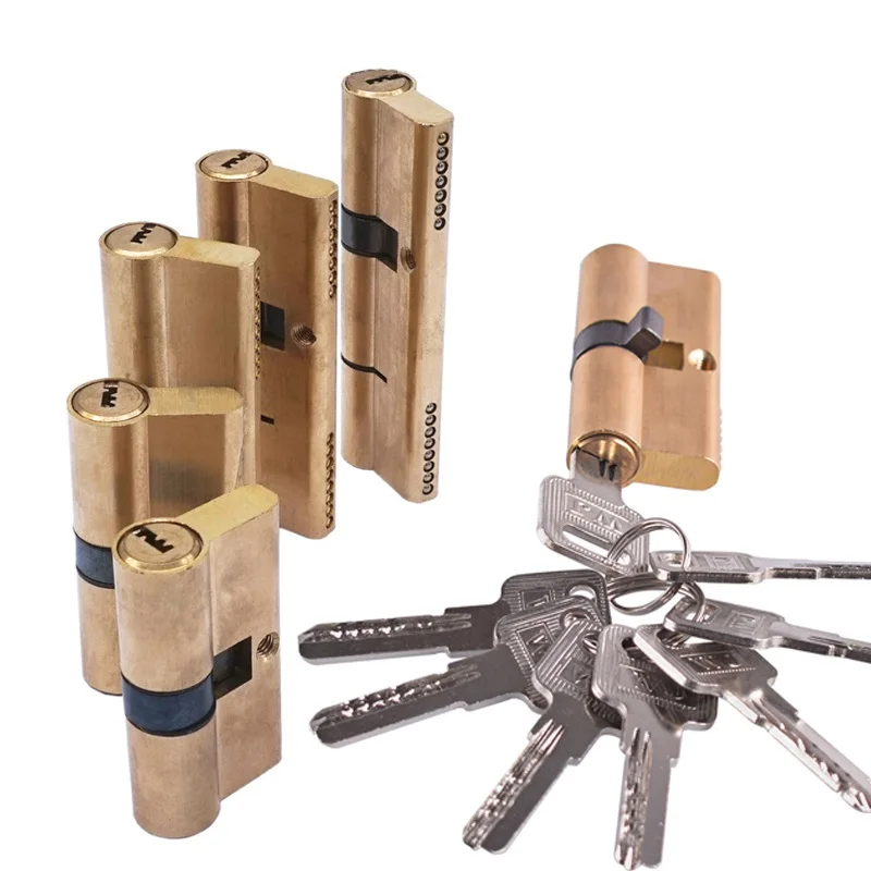 Brass Door Lock cylinder Lengthened  65 70 80 90 mm  Biased Lock core Anti-Theft Entrance lock part