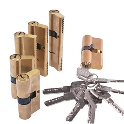 Brass Door Lock cylinder Lengthened 65 70 80 90 mm Biased Lock core Anti-Theft Entrance lock part