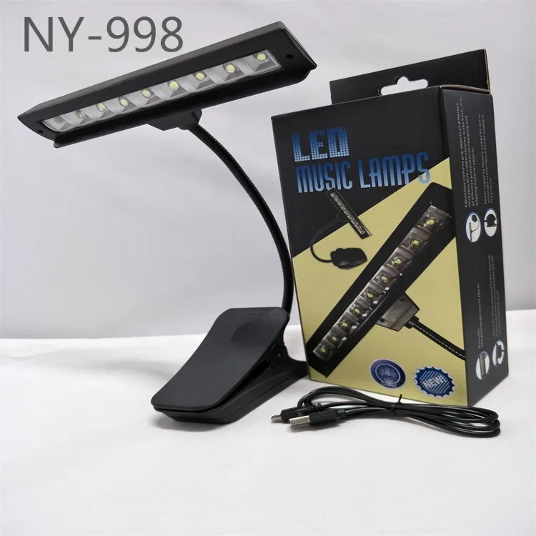 حامل النوتة الموسيقية مشبك مصباح 9LED الموسيقى مصباح مشبك كتب مصباح طاولة قابلة للضبط مصباح 3 درجة حرارة اللون 9 والعتاد 19LED حماية العين مصباح