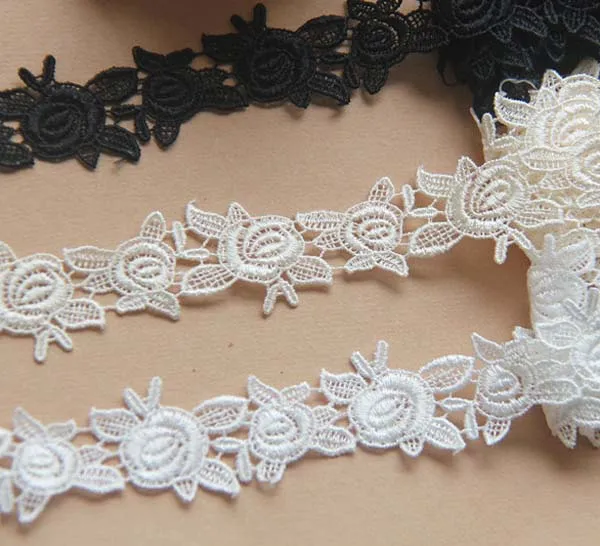 1yard Width:2.5cm Rose Design Lace Embroidered Lace Trimming Lace for DIY Sewing Accessories Lace for Garment(ss-694)