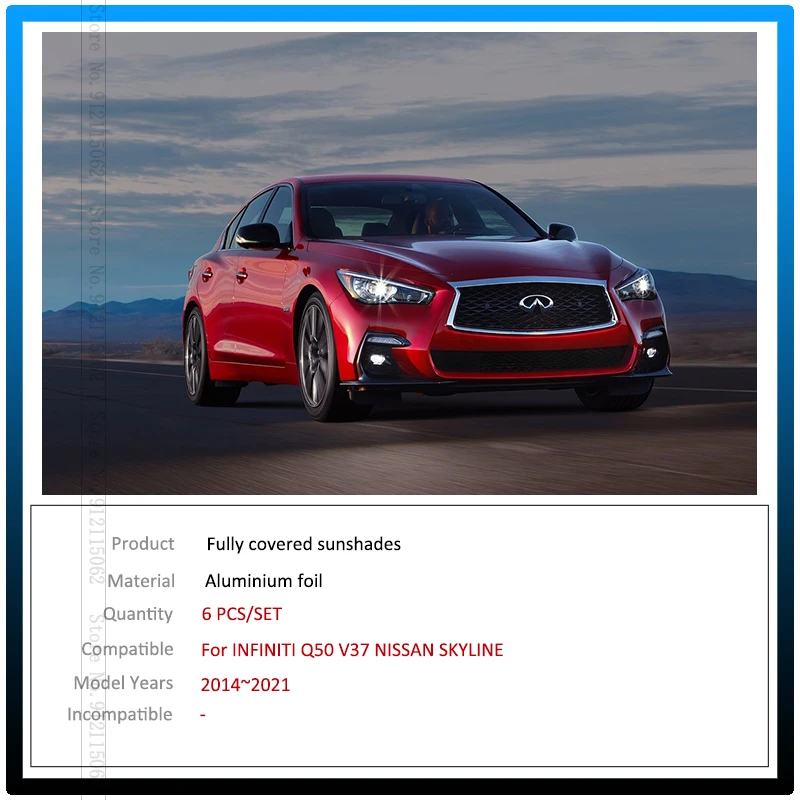 Full Cover Sunshades For Infiniti Q50 V37 2014~2021  Nissan Skyline Car Windshield Accessories Sun Protection Parasol 2020 2019