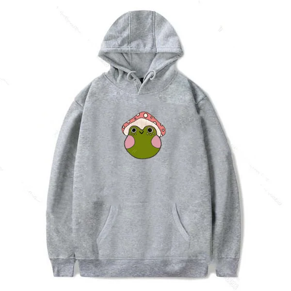 Mushroom Hoodies Cute Frog Harajuku Gothic Aesthetic Clothing Spring Autumn Kawaii Graphic Hoodies Women Vintage Sudadera Mujer