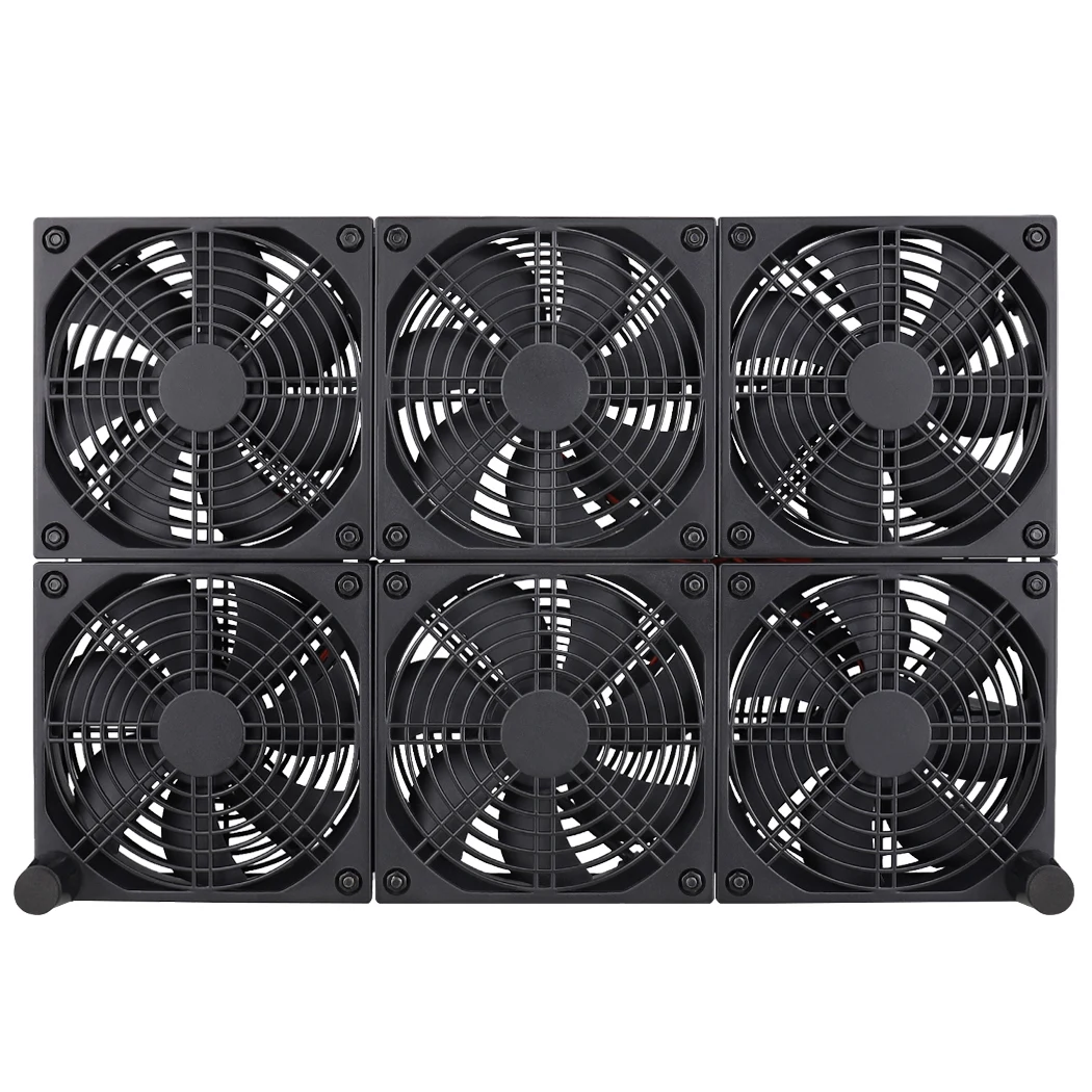 Gdstime-ventilador enrutador para TV Box, Base Universal para Notebook, radiador de gran volumen de aire, velocidad ajustable, 120mm, 12CM, bricolaje, 6 ventiladores