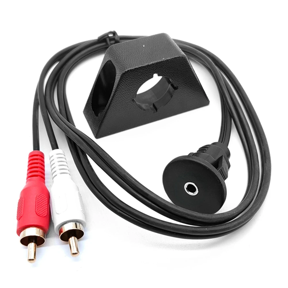 Panel de instrumentos de soporte para automóvil de 3,5mm a RCA doble con cable de audio para motocicleta impermeable de 1m y 2m