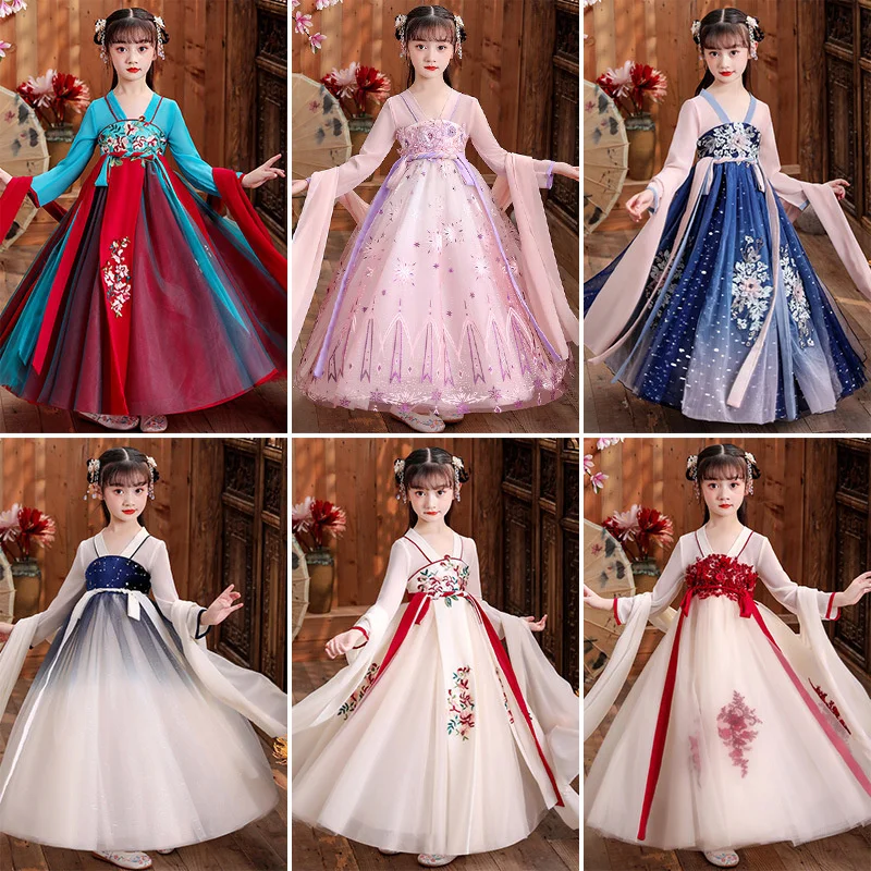 

Long-sleeved winter girl's costume Hanfu ancient style dress super fairy Tang suit skirt