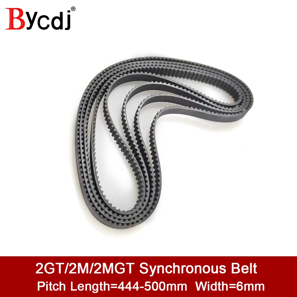 

GT2 Closed Loop Timing Belt Rubber 444/450/460/466/468/480/484/488/494/500mm width 6mm suitably GT2 pulley for 3d printer parts