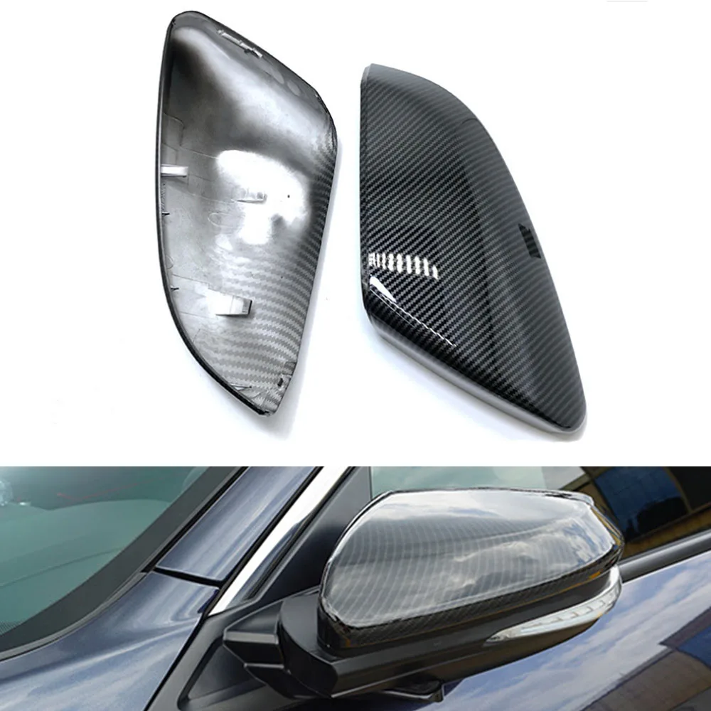 

For Nissan Tiida 2016-2019 without light hole Side Mirror Cover Rear review Imitation carbon fiber texture Protective Cover 2PCS