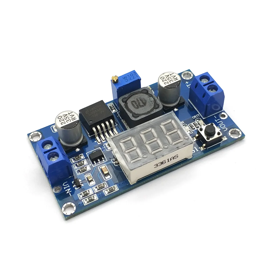 LM2596 DC-DC Buck Step Down Module 4.0~40V To 1.25-37V Adjustable Voltage Regulator With LED Voltmeter DC-DC 2A Short Circuit