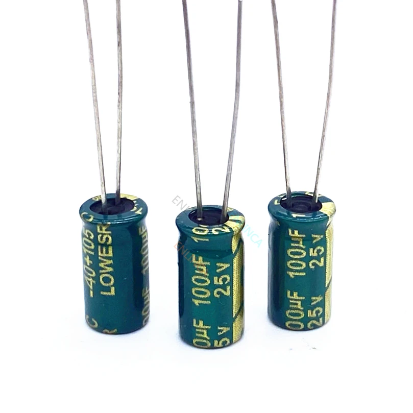 

50pcs/lot T01 25V 100UF Low ESR/Impedance High Frequency Aluminum Electrolytic Capacitor Size 6*12 100UF25V 20%