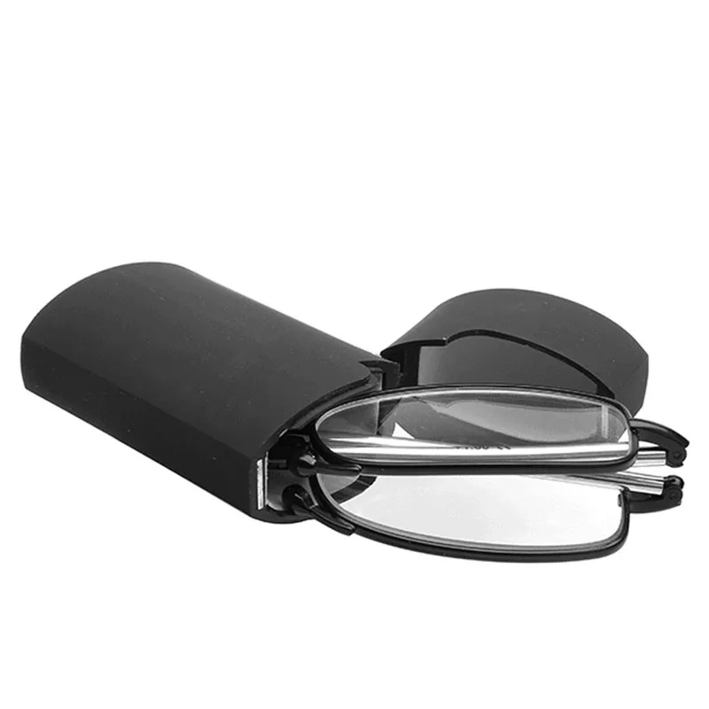 

2020 MINI Design Reading Glasses Men Women Folding Small Glasses Frame Black Metal Glasses With Original Box