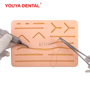 Kit de sutura quirúrgica reutilizable, almohadilla de silicona, sutura de piel falsa, práctica médica, simulación de heridas traumáticas, modelo de enseñanza de entrenamiento