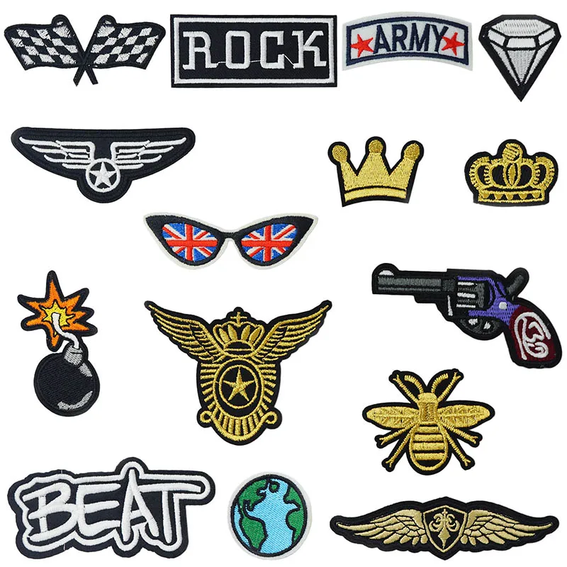 Soldier Emblem Insignia Iron On Patches Sewing Embroidered Applique for Jacket Clothes Stickers Badge DIY Apparel Accessories