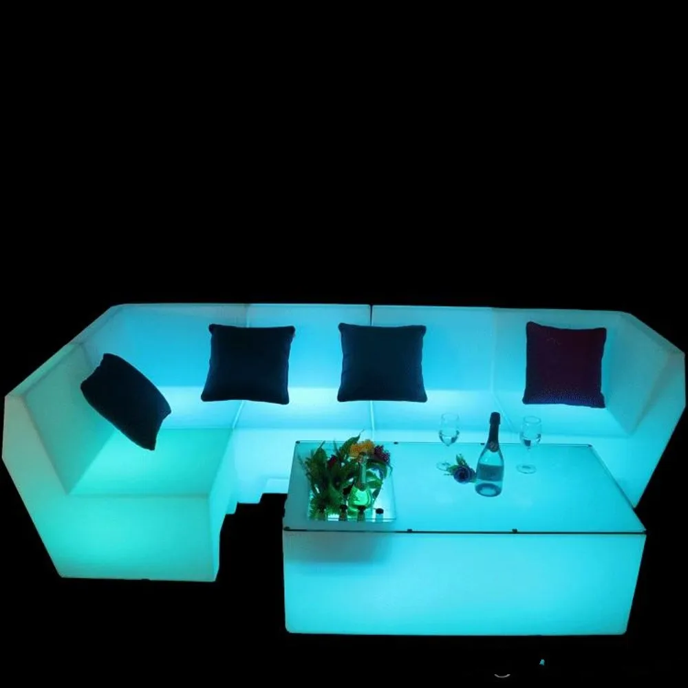 New Rechargeable Led Cocktail Table  Sofa Coffee Table Combination Bar Club KTV Room Card Seat With Remote Controller