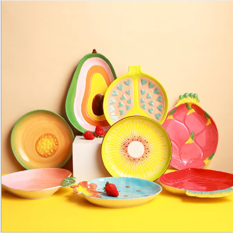 Fruit Shaped Ceramic Salad Plate Creative Cute Household Snack Dish