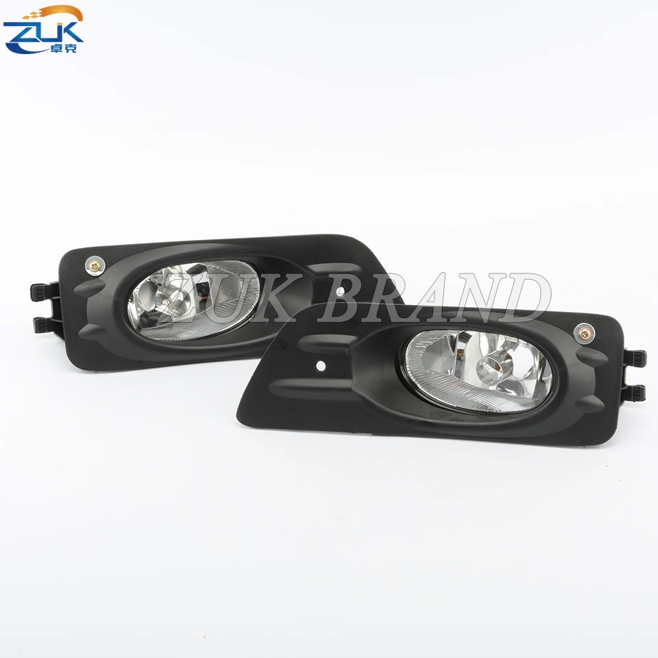 ZUK Car Front Bumper Fog Light Fog Lamp Glass Lens Aluminium Bowl For HONDA ACCORD CM 2006 2007 For USA Version Only