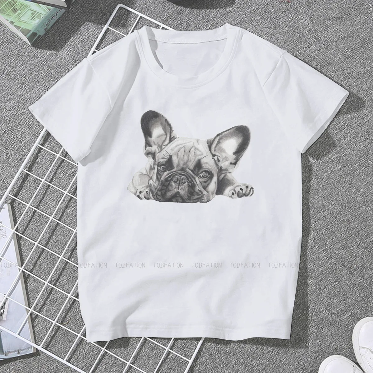 CHOP Women Clothes French Bulldog Frenchie Dog T-shirt Harajuku Vintage Female Top