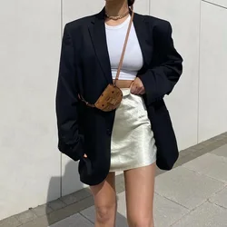 Oversize Jacket Loose Women Coat Black Blazer Female Suit 2022 Basic Classic Fashion Minimalist Streetwear Boyfriend Style Chic