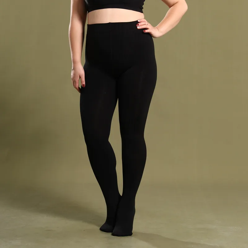 DOIAESKV 130 KG Damen-Fleece-Strumpfhose, Übergröße 120 D, Herbst, warme Winterstrumpfhose, hohe Taille, weiblich, dehnbar, schlank, dick – Detail 12