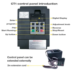 Pабота с видео на русском языке VFD 1.5KW/2.2KW ZW-CT1 3P 220V 380V Convertitore di Frequenza di Uscita Variabile Frequenza Drive wzw RU