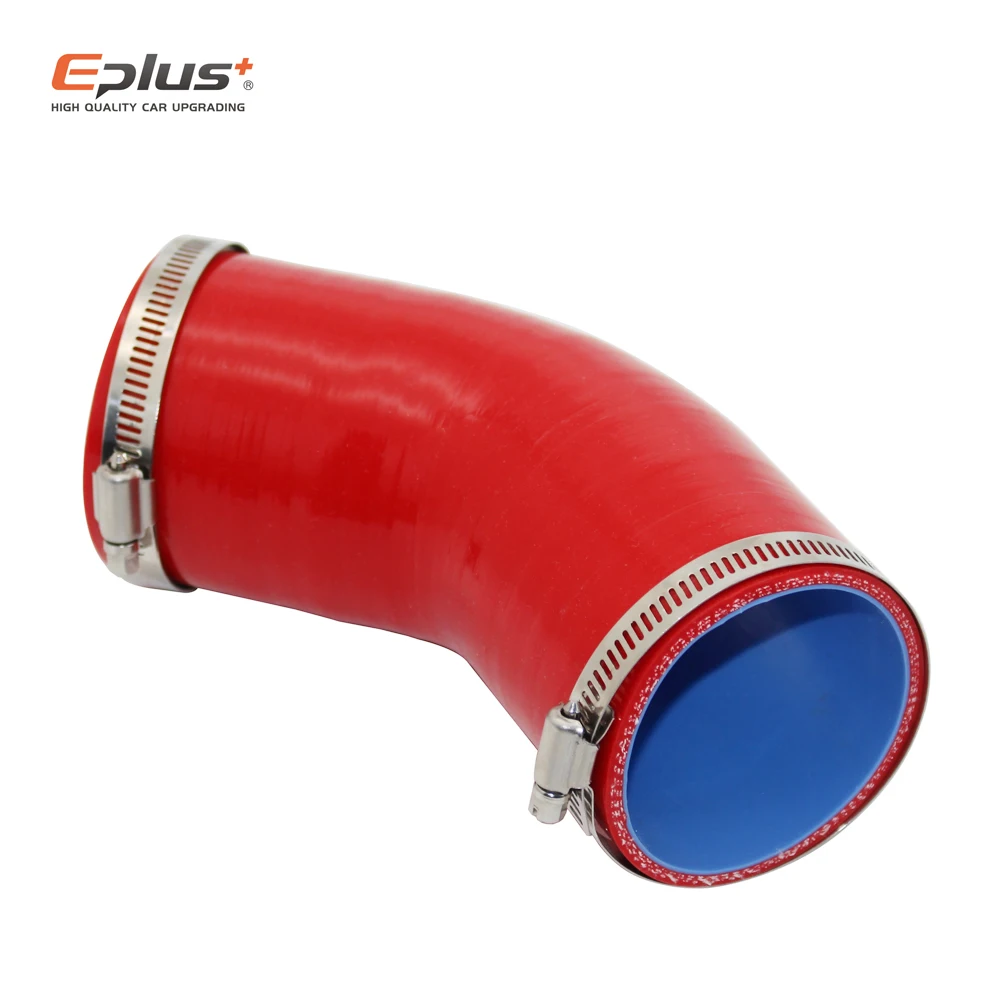 EPLUS Universal Silicone Tubing Hose Connector Intercooler Turbo Intake Pipe Coupler Hose 45 Degrees Multiple Sizes Red