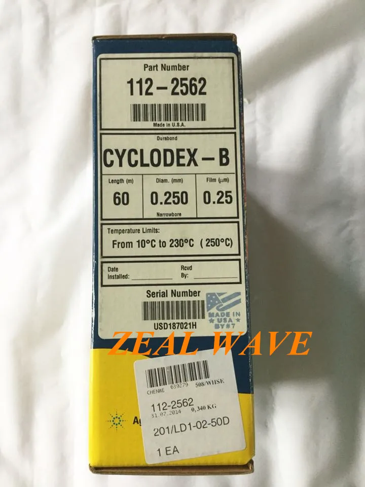 

112-2562 Agilent GC Column CYCLODEX B 60M 0.25mm 0.25u