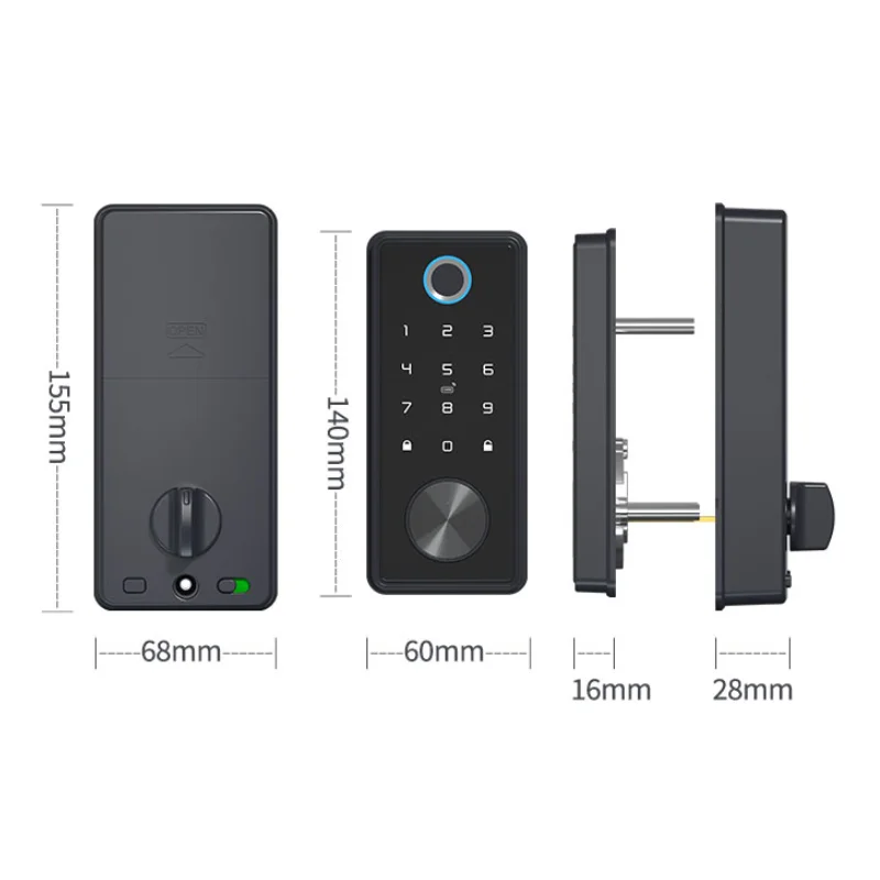RAYKUBE T1 Black TT Lock Bluetooth Deadbolt TTlock APP Door Lock Smart Card Electronic For Security Mortise Smart Home