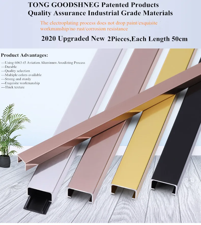 Aluminum Alloy U-Shaped Groove Strip Ceiling Buckle Edge Banding, Background Wall Decoration Strip,Stainless Steel Edge Strip